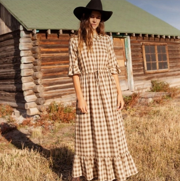 Christy Dawn The Constance Dress In Cocao Plaid - Picture 1 of 6